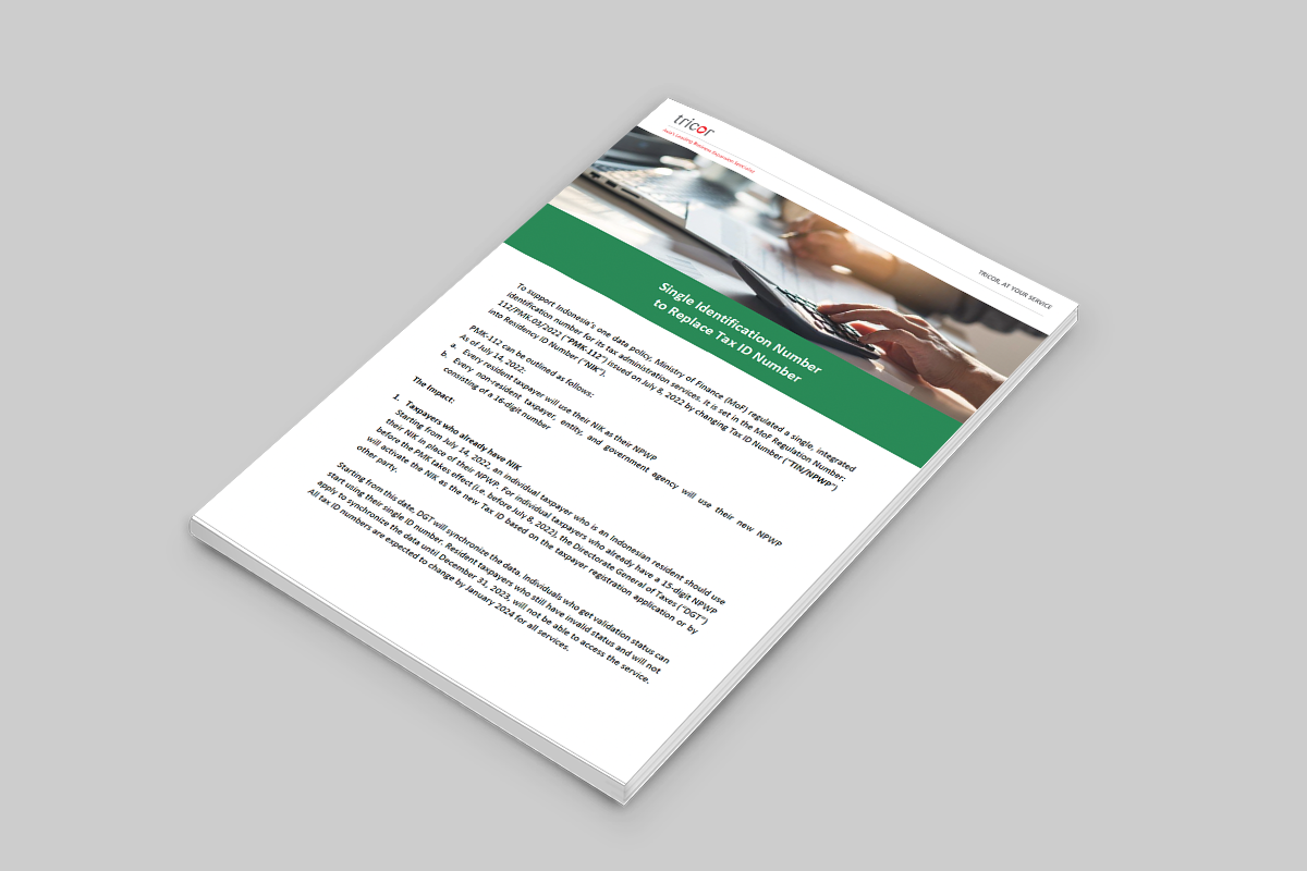 Single Identification Number to Replace Tax ID Number in Indonesia